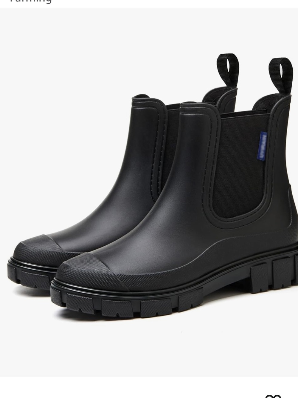 Women's Black Chelsea Rain Booties with Lug Sole